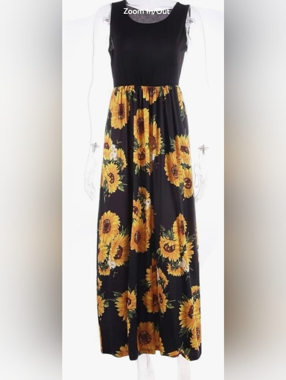 Black Sunflower Maxi Dress